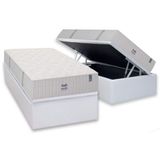 Cama Box Baú Solteiro: Colchão Molas Masterpocket Ensacadas Sealy Phoenix + Base Crc Courano White (88x188)