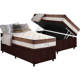 Cama Box Baú Solteiro: Colchão Molas Masterpocket Ensacadas D Angelis Anjos Superlastic King Best + Base Crc Courano Brown (88x188)