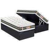 Cama Box Baú Solteiro: Colchão Molas Pocket Ensacadas Castor Silver Star Air Max 3d + Base Crc Suede Gray (88x188)