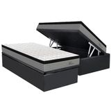 Cama Box Baú Solteiro: Colchão Molas Masterpocket Ensacadas Orthoflex Titan + Base Crc Suede Gray (88x188)