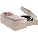 Cama Box Baú Solteiro: Colchão Molas Masterpocket Ensacadas Herval Pallace Bambu Plus + Base Crc Suede Clean (88x188)