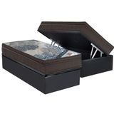 Cama Box Baú Solteiro: Colchão Molas Superpocket Ensacadas Ortobom Iso - Base Crc Suede Gray (88x188)