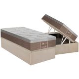 Cama Box Baú Solteiro: Colchão Molas Masterpocket Ensacadas Probel Prolastic Guardian + Base Crc Suede Clean (88x188)