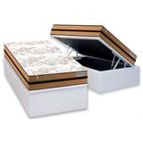 Cama Box Baú Solteiro: Colchão Molas Masterpocket Ensacadas Plumatex Smart Milano + Base Crc Courano White (88x188)