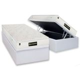 Cama Box Baú Solteiro: Colchão Molas Masterpocket Ensacadas Luckspuma Satisfaction Plus White + Base Crc Courano White (88x188)