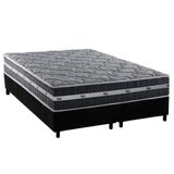 Cama Box Queen: Colchão Molas Masterpocket Ensacadas D Angelis Anjos Black Graphite + Base Crc Suede Gray (158x198)