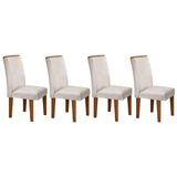 Kit 4 Cadeiras Sala Jantar Lunara 4 Un Capuccino/suede Creme - Rufato
