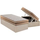 Cama Box Baú Solteiro: Colchão Molas Masterpocket Ensacadas Paropas Basic + Base Crc Suede Clean (88x188)