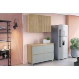 Kit Cozinha Modulada 2 Peças Rainha (1aéreo+1balcão) C2p44 Nature/verde-nesher