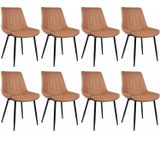Conjunto Com 8 Cadeiras Para Sala De Jantar Tainá Caramelo