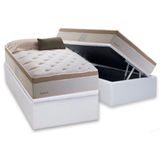 Cama Box Baú Solteiro: Colchão Molas Masterpocket Ensacadas Herval Inspiracion + Base Crc Courano White (88x188)