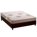 Cama Box Viúva: Colchão Espuma D33 Polar Pérola Clean + Base Crc Suede Brown (128x188)