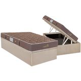 Cama Box Baú Solteiro: Colchão Molas Masterpocket Ensacadas Herval Bonnel Suite Master + Base Crc Suede Clean (88x188)