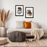 Kit 2 Quadros Sala Arte Tribal Boho 45x34cm - Com Vidro