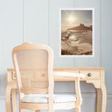 Quadro Praia Rio De Janeiro Bege Dourado 45x34cm - Com Vidro
