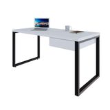 Mesa De Escritório Retangular Miguel 1 Gv Branca E Preta 150 Cm