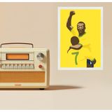 Quadro Futebol Do Brasil - Comemoração 45x34cm - Com Vidro