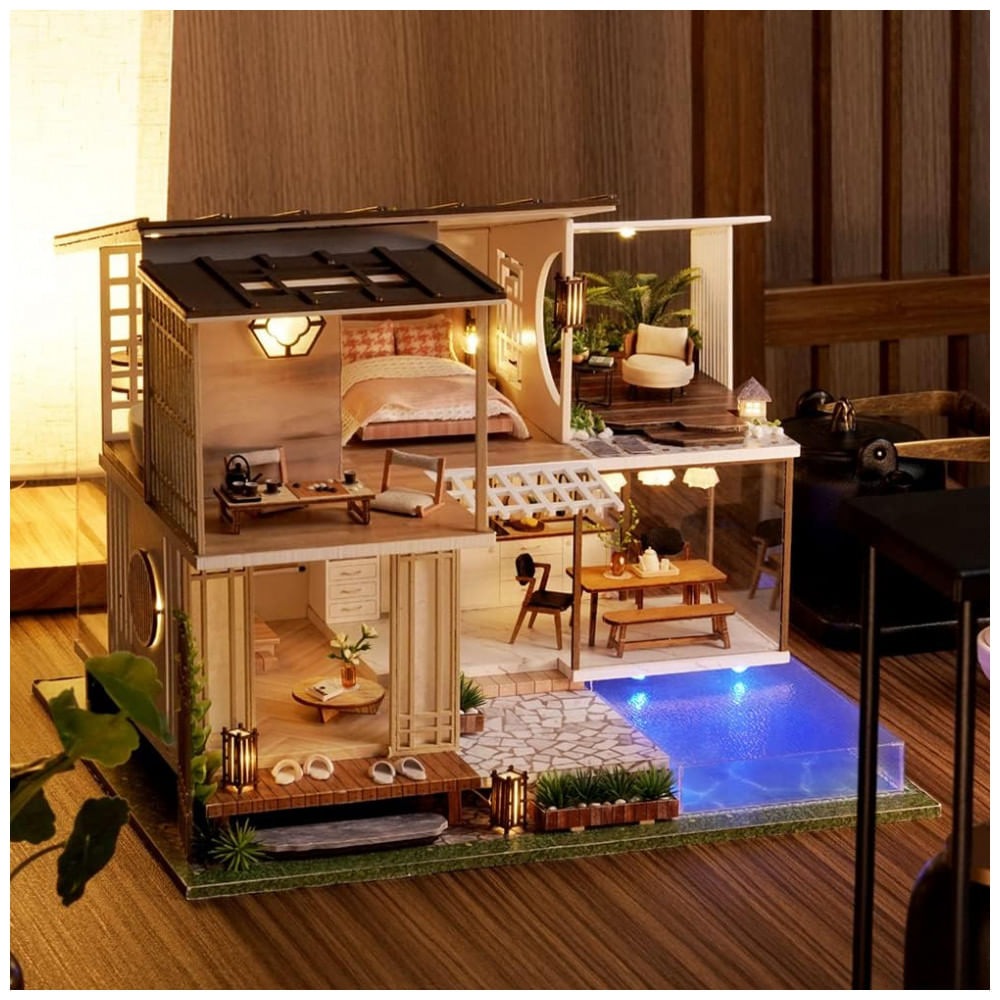 Casa Em Miniatura Realista Com Móveis De Madeira Para Adultos E ...