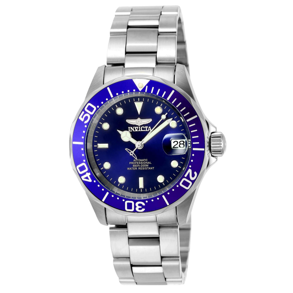 Relógio Masculino Automático Pro Diver, Invicta 9094, Prata E Azul