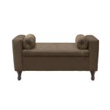 Recamier Bau Rico 160x Cama Queen Size Suede Cappuccino - Majú Decor