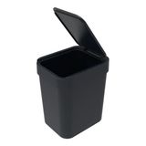 Lixeira 2,5l Cesto De Lixo Plástico Compacto Preto Soprano
