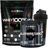Kit Whey 100% Hd Refil 900g Chocolate + Glutamina Turbo 300g