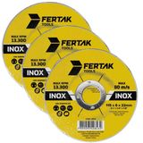 Disco De Desbaste Metal Aço Ferro Inox 115x22mm Kit 03 Un