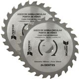 Disco De Serra Circular 24 Dentes 20x180mm Kit 02 Un