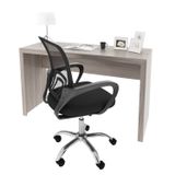 Kit 2 Peças Com Escrivaninha 127cm Me4135 E Cadeira Diretor Tela Mesh Tok 3310 Espresso Móveis Carvalho