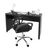 Kit 2 Peças Com Escrivaninha 127cm Me4135 E Cadeira Diretor Tela Mesh Tok 3310 Espresso Móveis Preto