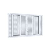 Janela Veneziana de Correr Central Flex 4 Folhas Móveis e 2 Fixas Lucasa Facilità 100cmx200cm Branco