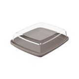Porta-frios Cozy Coza Com Cúpula Transparente, Plástico, 19 X 16 X 5,5 Cm Warm Gray, Cinza Quente