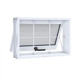 Janela de Aço Inóx Máximo-Ar com Grade Quadriculada Riobras 40cmx60cm Branco