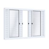 Janela de Correr Aço Veneziana 6 Folhas Riobras 100cmx200cm Branco