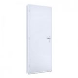 Porta de Giro Madeira Duraplac Branca com Batente de Aço Inóx Riobras Pronta 215cmx85cm Branco