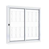 Janela de Correr Aço 2 Folhas com Grade Mosaico Riobras 100cmx120cm Branco