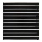 Pastilha De Vidro Lisa 30cmx 30,9cm Filetto Glass Mosaic Placas Preta