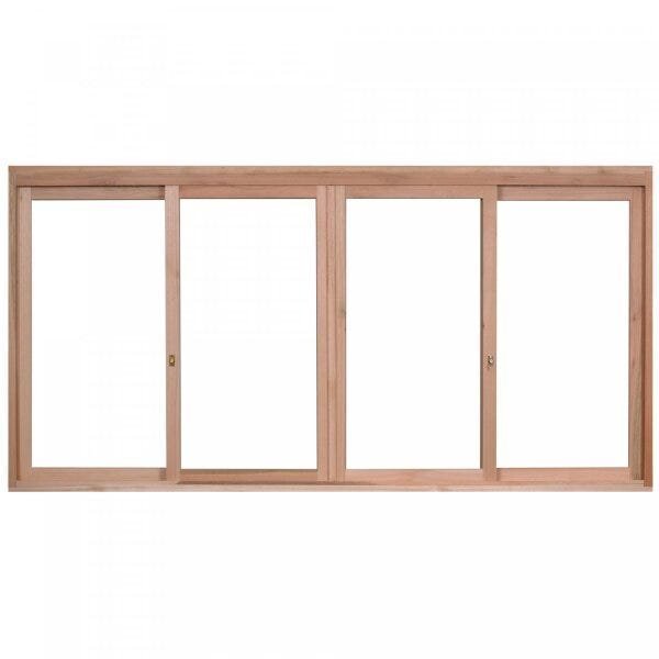 Janela De Madeira De Correr 100x150cm Com Caixilho 9,4cm Ewk 384 Rondosul Madeira Natural Sem Pintura