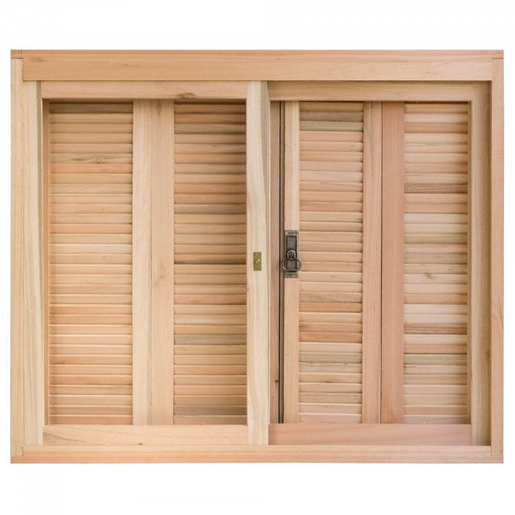 Janela com Caixilhos de Correr para Vidros Inteiros e Venezianas de Abrir 4 Folhas Rondosul Natural