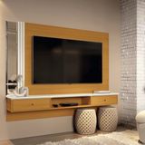 Painel Espelho Com Bisotê Arezzo Cedro Off White Edn Móveis