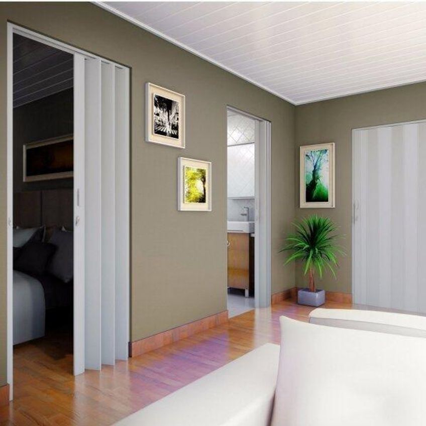 Porta Sanfonada Pvc Polifort 210cmx80cm Cinza - imagem 4