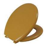 Assento Sanitário Almofadado Oval Astra Caramelo