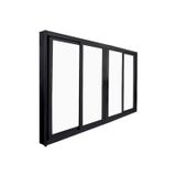 Janela De Correr Abertura Central Premium 4 Folhas Vidro Liso 100x120cm Espresso Esquadrias Preto