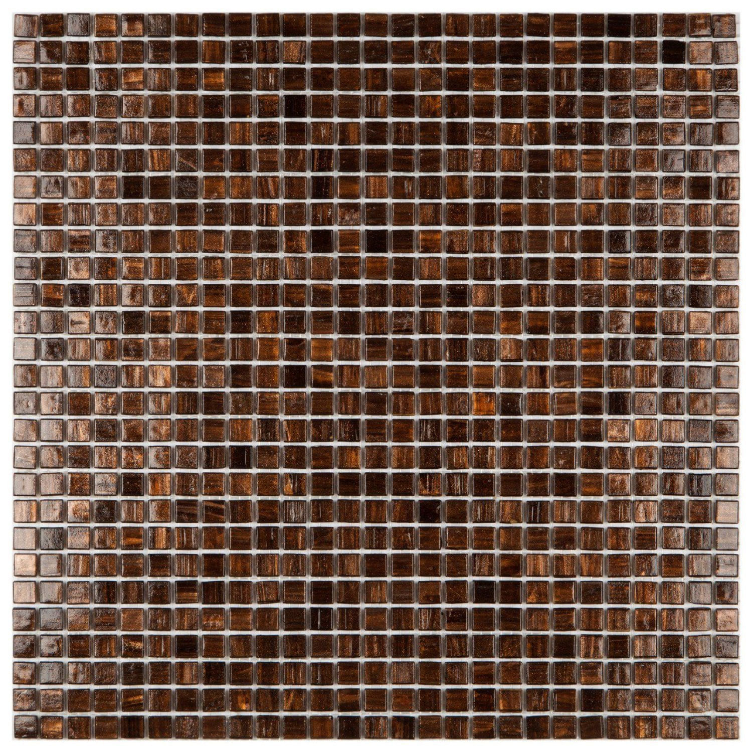 Pastilha De Vidro 30,5x30,5cm Gold Glass Mosic Marrom