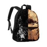 Mochila Escolar Costas Paete Brilho Infantil Preto/dourada