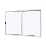 Janela De Aluminio De Correr Lateral 100x150cm 2 Folhas Vidro Liso Slim Modular Ramassol Branco