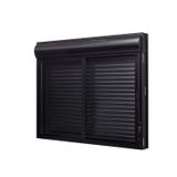Janela De Aluminio Veneziana Com Persiana Integrada 120x150cm 2 Folhas Moveis Ultra Ramassol Preto