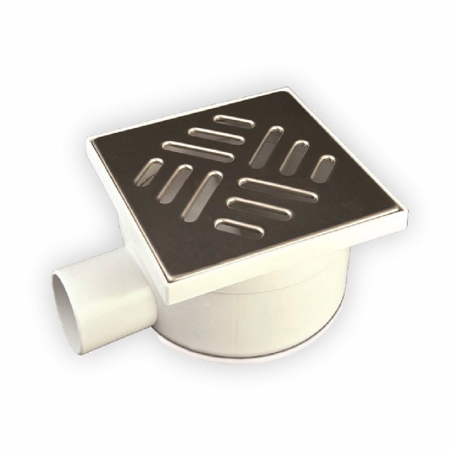 Ralo Orientavel Maxi Com Grelha Inox 15x15cm Odem Cinza/inox