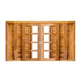 Janela De Madeira Veneziana 160x120cm 6 Folhas Rodam Imbuia