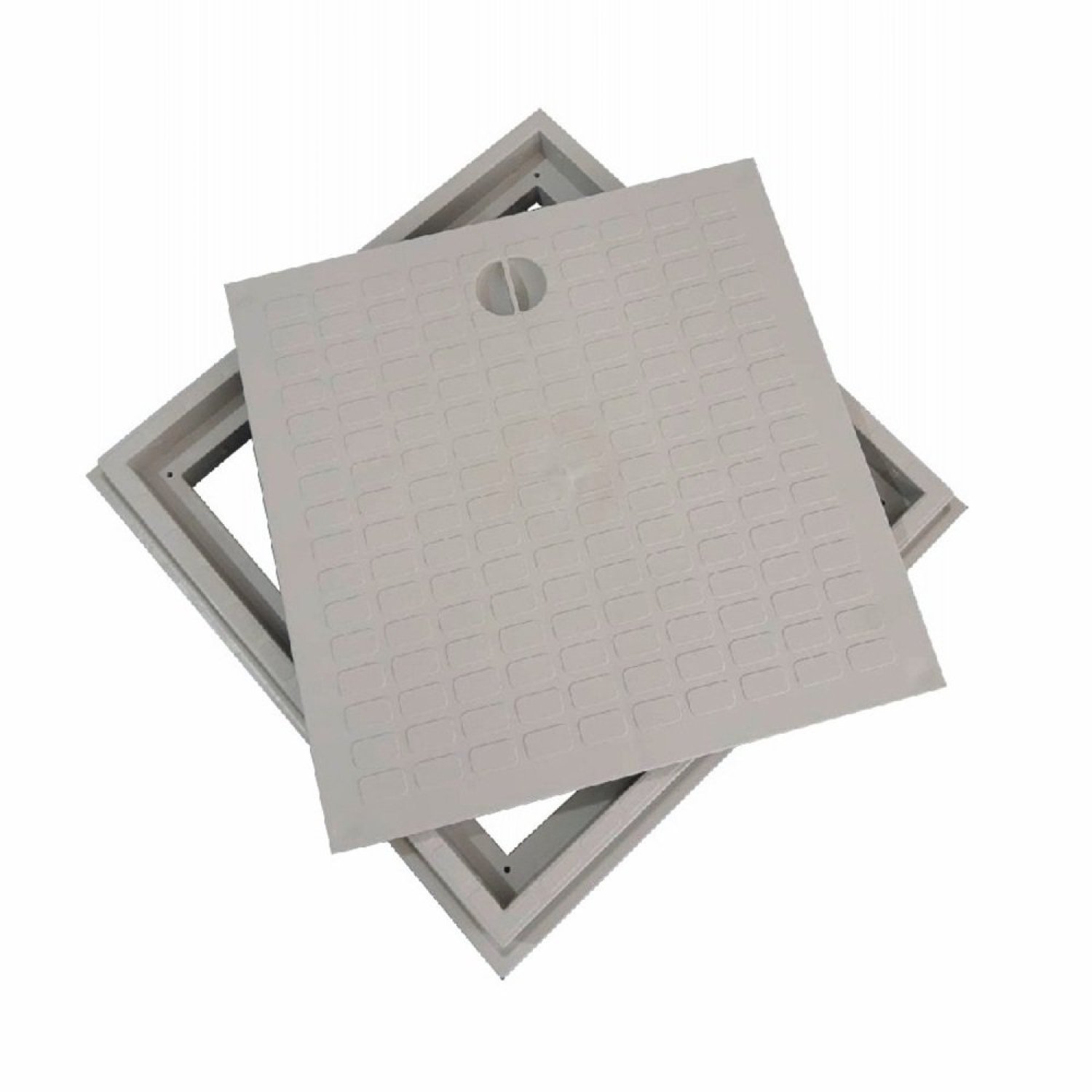 Tampa Para Ralo Com Aro 30x30 Odem Cinza